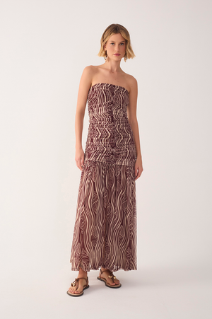 Sea Sounds Ruched Maxi Dress