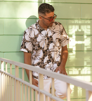 Hibiscus Leopard Button-Up