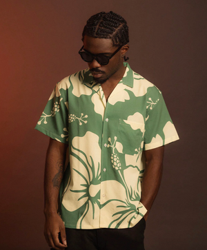 Paradise Leisure Stretch Button-Up in Green