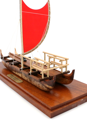 Koa Wood Voyaging Red Sail Canoe