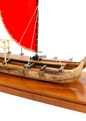 Koa Wood Voyaging Red Sail Canoe