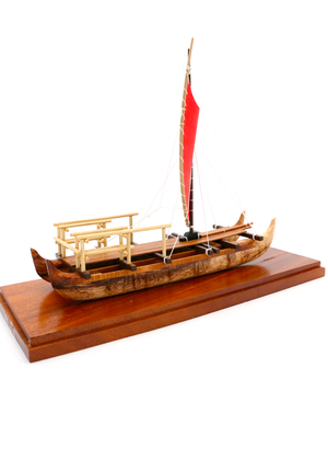 Koa Wood Voyaging Red Sail Canoe