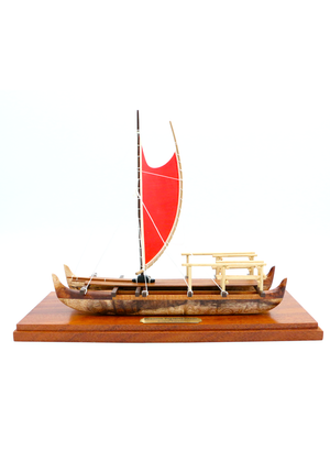Koa Wood Voyaging Red Sail Canoe