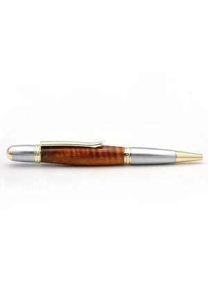 Hawaiian Koa Wood Gatsby Pen - Gold/Satin Chrome