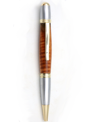 Hawaiian Koa Wood Gatsby Pen - Gold/Satin Chrome
