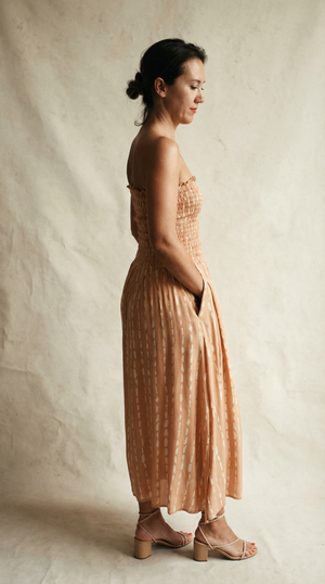 Portofino Strapless Midi Dress - Current Rose