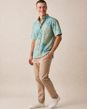 Maidenhair Fern Aloha Shirt - Teal
