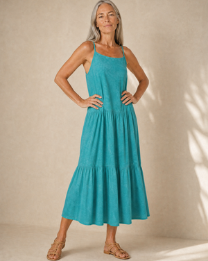 Lindsi Midi Dress - Hazy Caribe