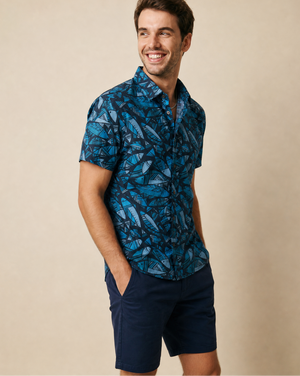 Fish - Black Aloha Shirt - Side View