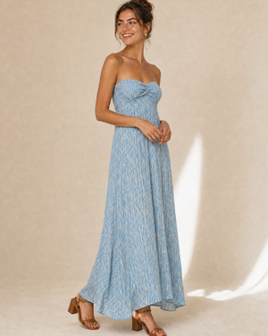Aven Strapless Maxi Dress - Wild Blue