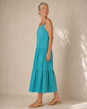 Lindsi Midi Dress - Hazy Caribe