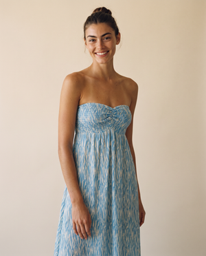 Aven Strapless Maxi Dress - Wild Blue