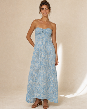 Aven Strapless Maxi Dress - Wild Blue