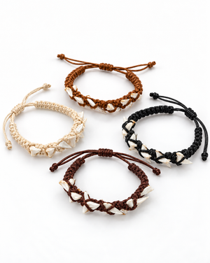Cotton Bracelet with Shark Teeth