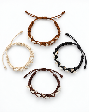 Cotton Bracelet with Shark Teeth
