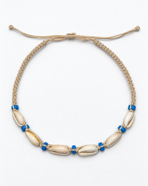 Cowrie Necklace with Turquoise Beads