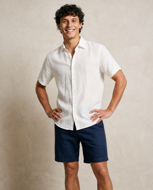Men's Linen Shirt - Off-White
