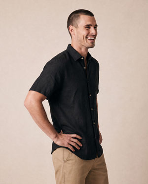 Men's Linen Shirt - Black