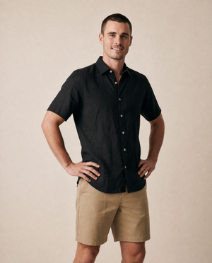 Men's Linen Shirt - Black