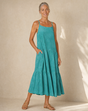 Lindsi Midi Dress - Hazy Caribe