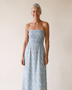 Portofino Strapless Midi Dress - Wild Blue