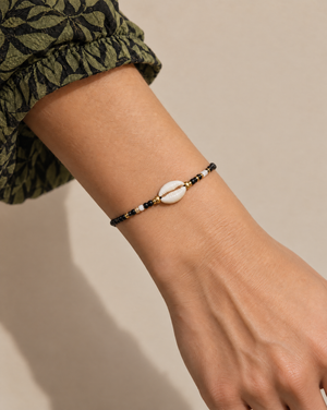 Beaded Nylon Bracelet with Cowrie Shell