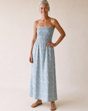Portofino Strapless Midi Dress - Wild Blue