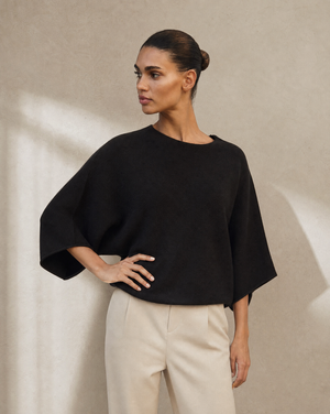 Batwing Sleeve Knit Top - Top View