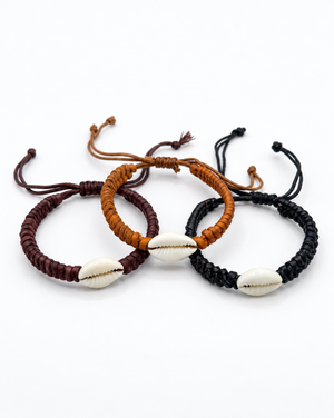 Leather Cowrie Bracelet