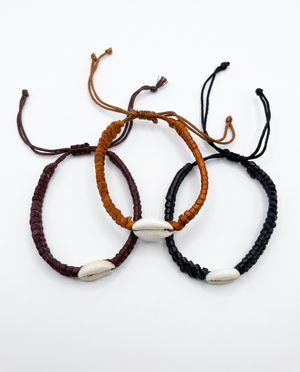 Leather Cowrie Bracelet