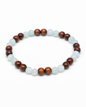 Koa Wood and Jade Beaded Bracelet