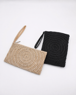 Circle Pattern Beaded Purse