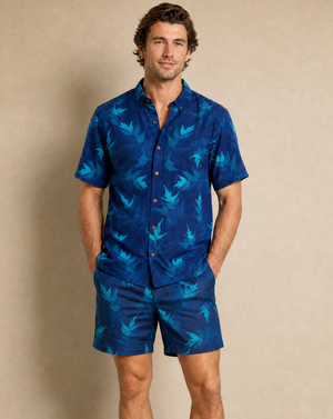 ‘Iwa’iwa Fern Aloha Shirt - Blue