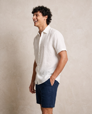 Men's Linen Shirt - Off-White
