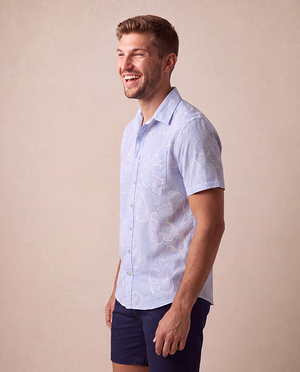 Joseph bengal Striped Floral Shirt - Blue