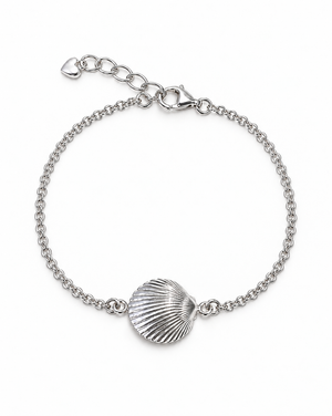 Sterling Silver Scallop Shell Chain Bracelet