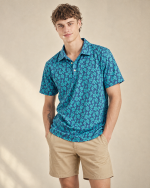 Camellias Performance Polo - Dark Teal