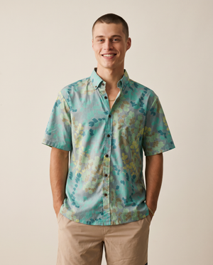 Maidenhair Fern Aloha Shirt - Teal