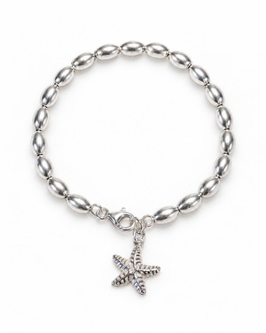 Sterling Silver Starfish Beaded Bracelet