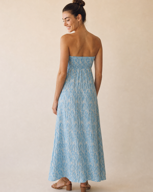Aven Strapless Maxi Dress - Wild Blue