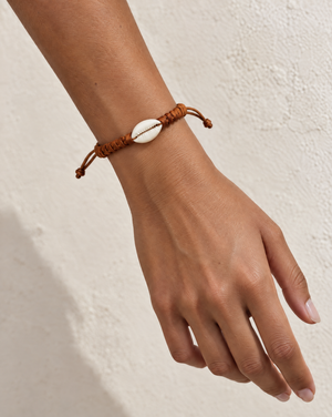 Leather Cowrie Bracelet