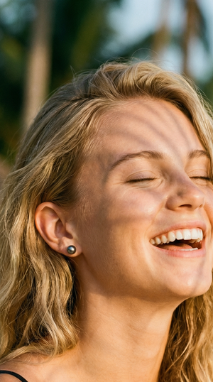 Tahitian Pearl Stud Earrings - Medium