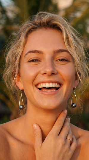 Tahitian Pearl Suspended Dangle Earring