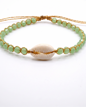 Crystal with Shell and Gold Bracelet