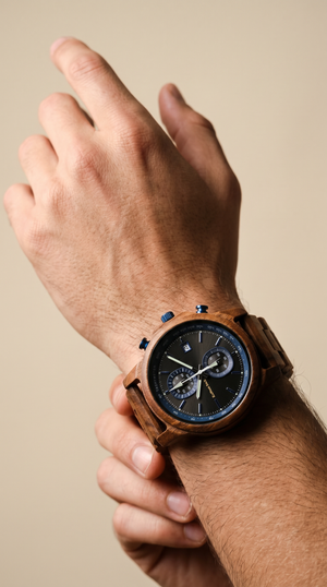 マナコアウッドウォッチ - ブルー