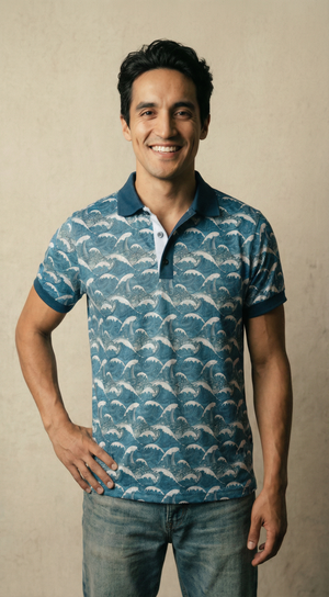 Tribal Ocean Performance Polo - Blue