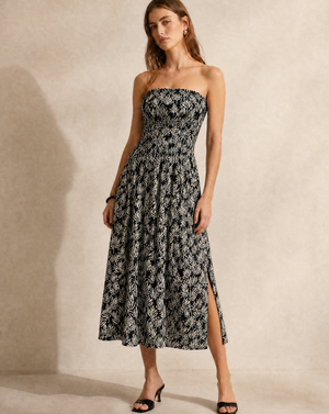 Portofino Strapless Midi Dress - Canopy Black