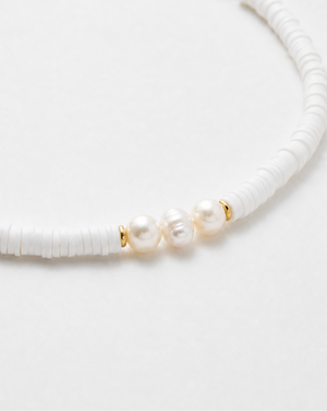 Puka Shell Choker with Pearls