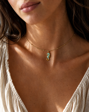 Sea Horse Pendant Choker Necklace