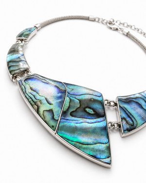Sterling Silver and Abalone Inlay Necklace